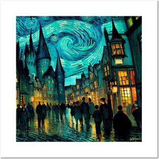 Starry Night in Diagon Alley Posters and Art